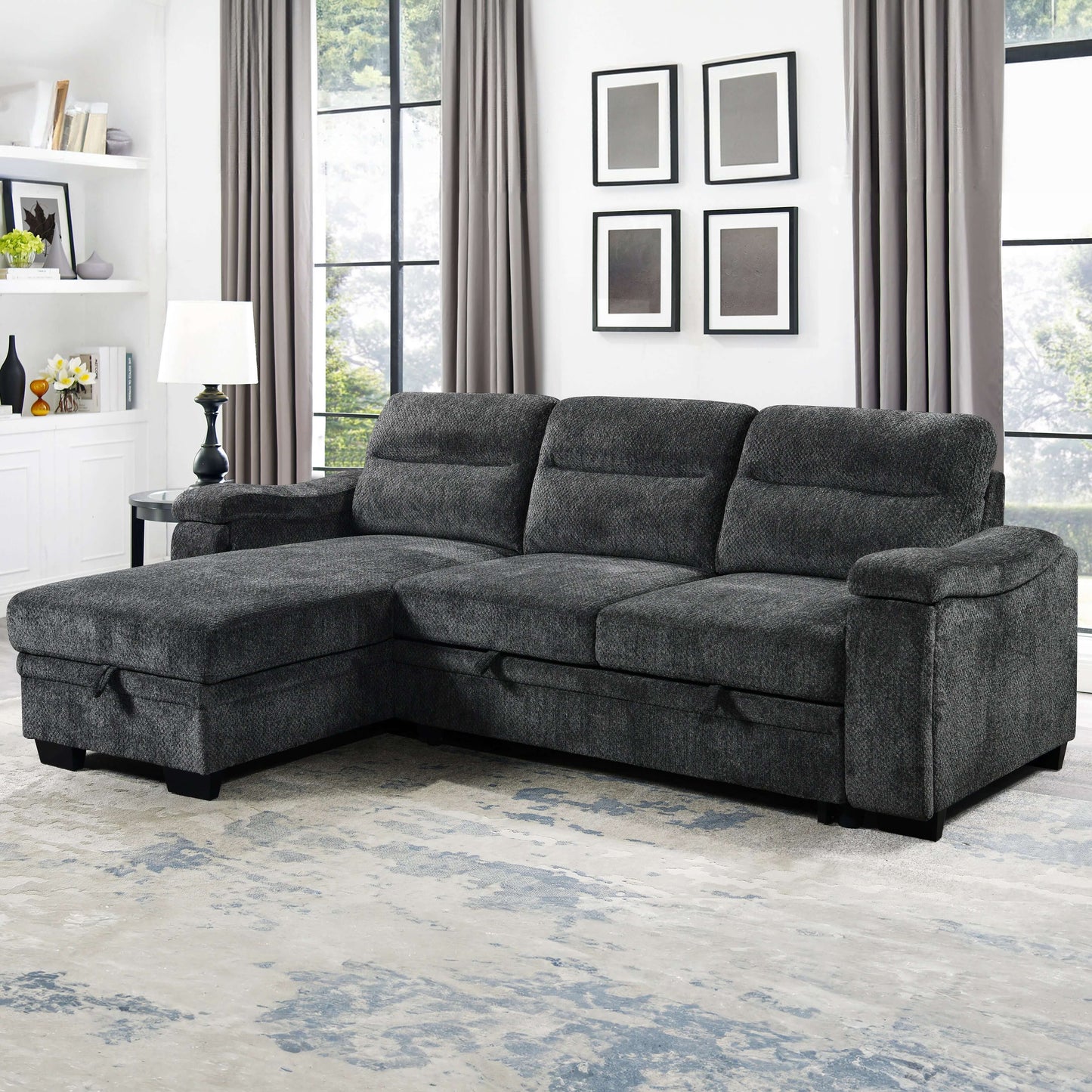 Savio 96 in. Reversible Sleeper Sectional- front view