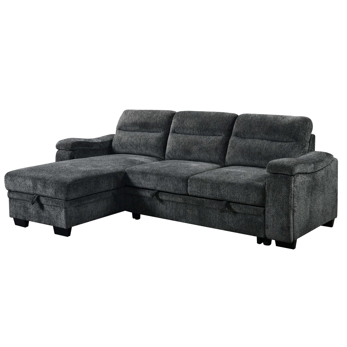 Savio 96 in. Reversible Sleeper Sectional- front view with white background