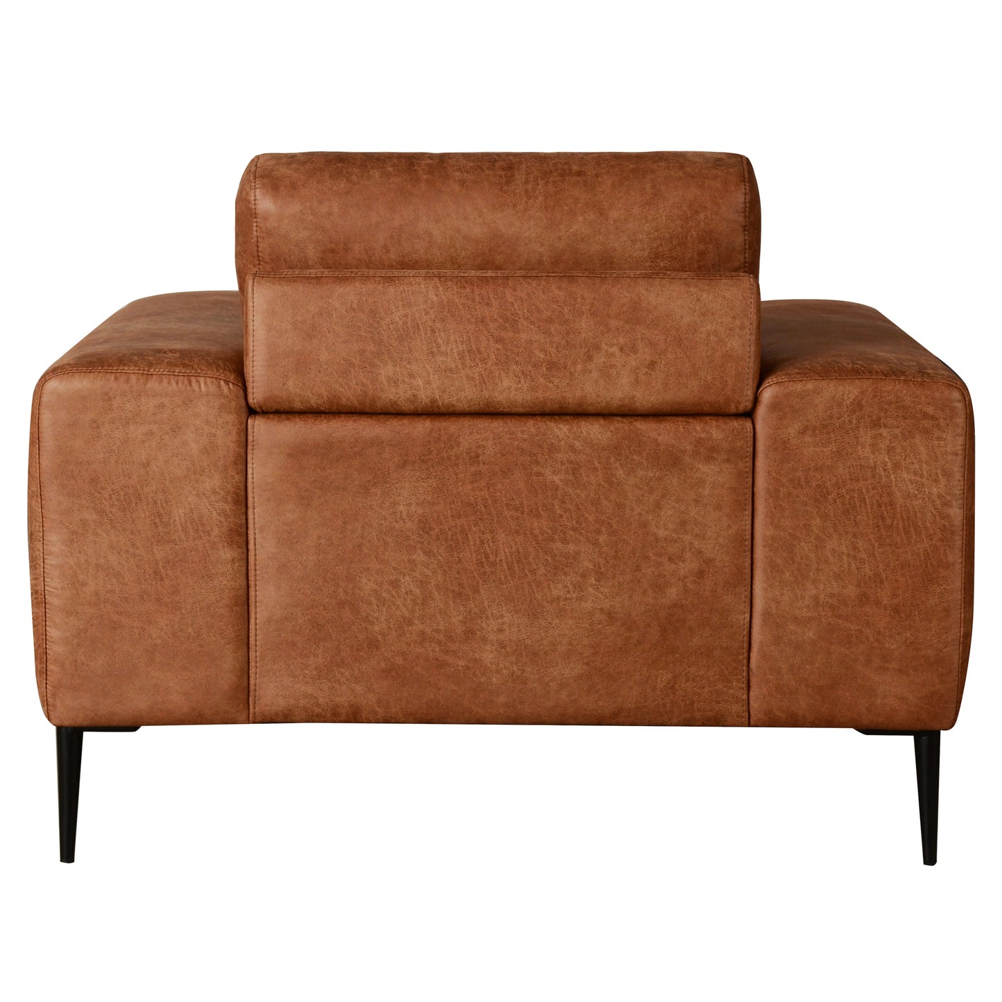 Shonda 46 in. Tan Faux Leather Armchair- back view