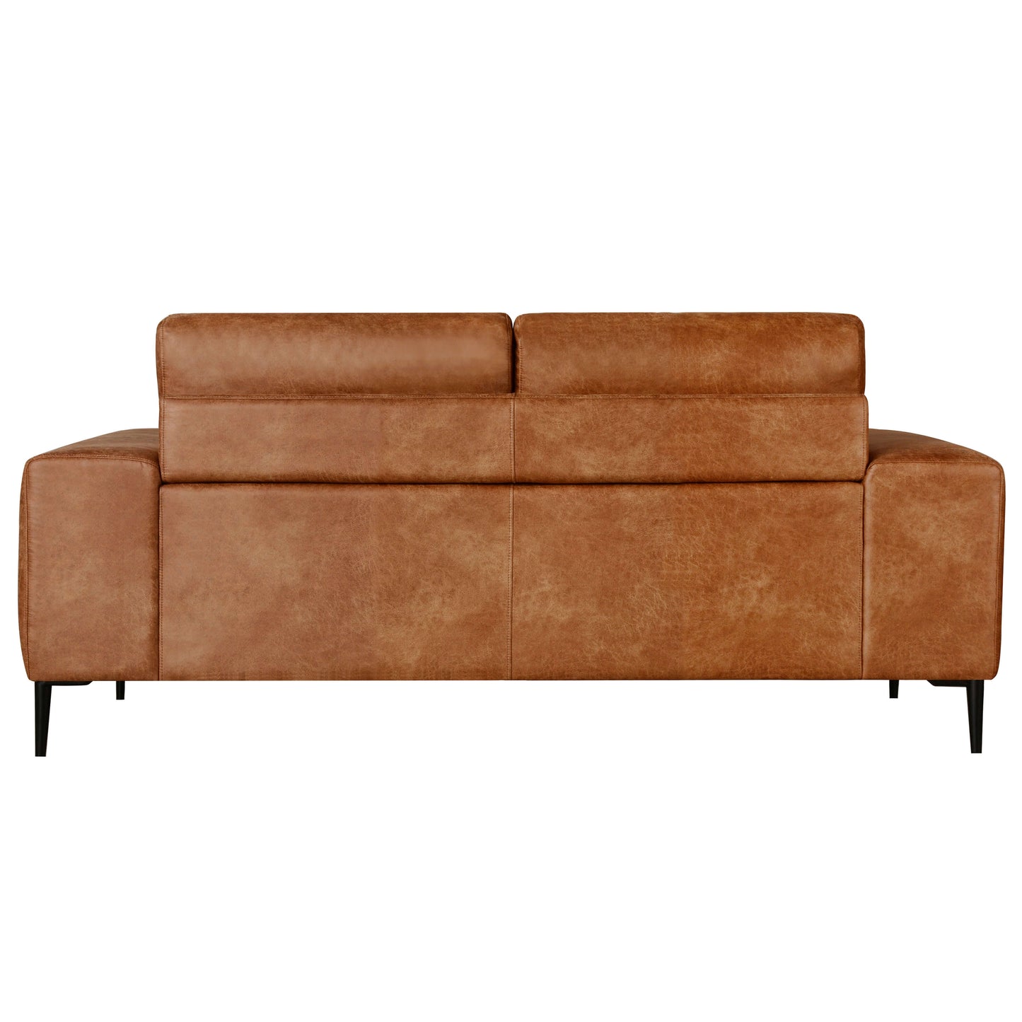 Shona 68 in. Tan Faux Leather Loveseat- back view