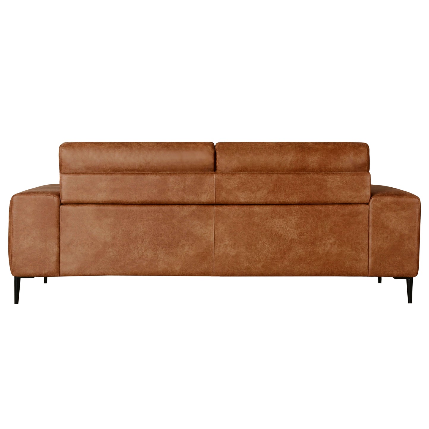 Shonda 84 in. Tan Faux Leather Sofa- back view