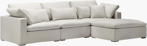 Avington AIV-001 39"H x 130"W x 45"D Sofa - front view with white background