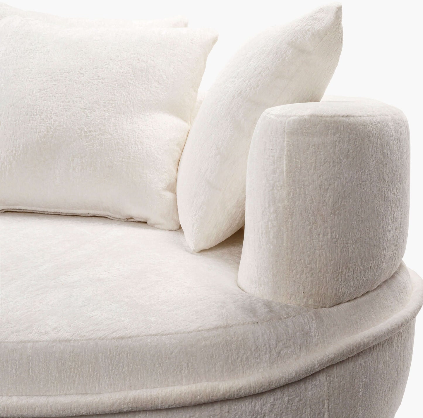 Valence VEC-003 26"H x 52"W x 52"D Accent Chair- front and side view with white background