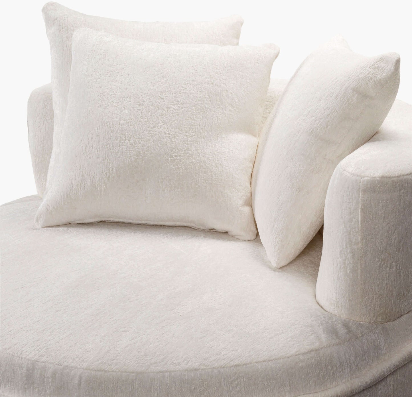 Valence VEC-003 26"H x 52"W x 52"D Accent Chair- front and side view with white background