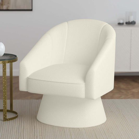 Tilsy Accent Chair in Ivory Boucle- front view