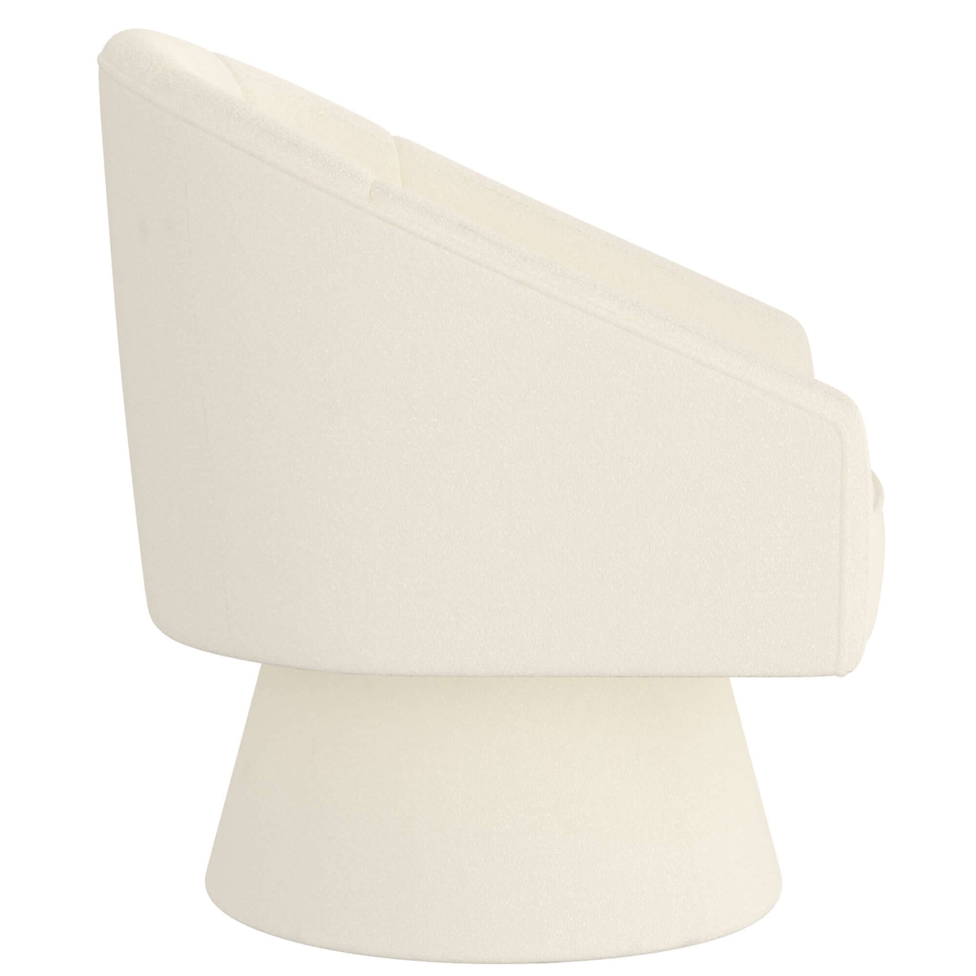 Tilsy Accent Chair in Ivory Boucle- side view
