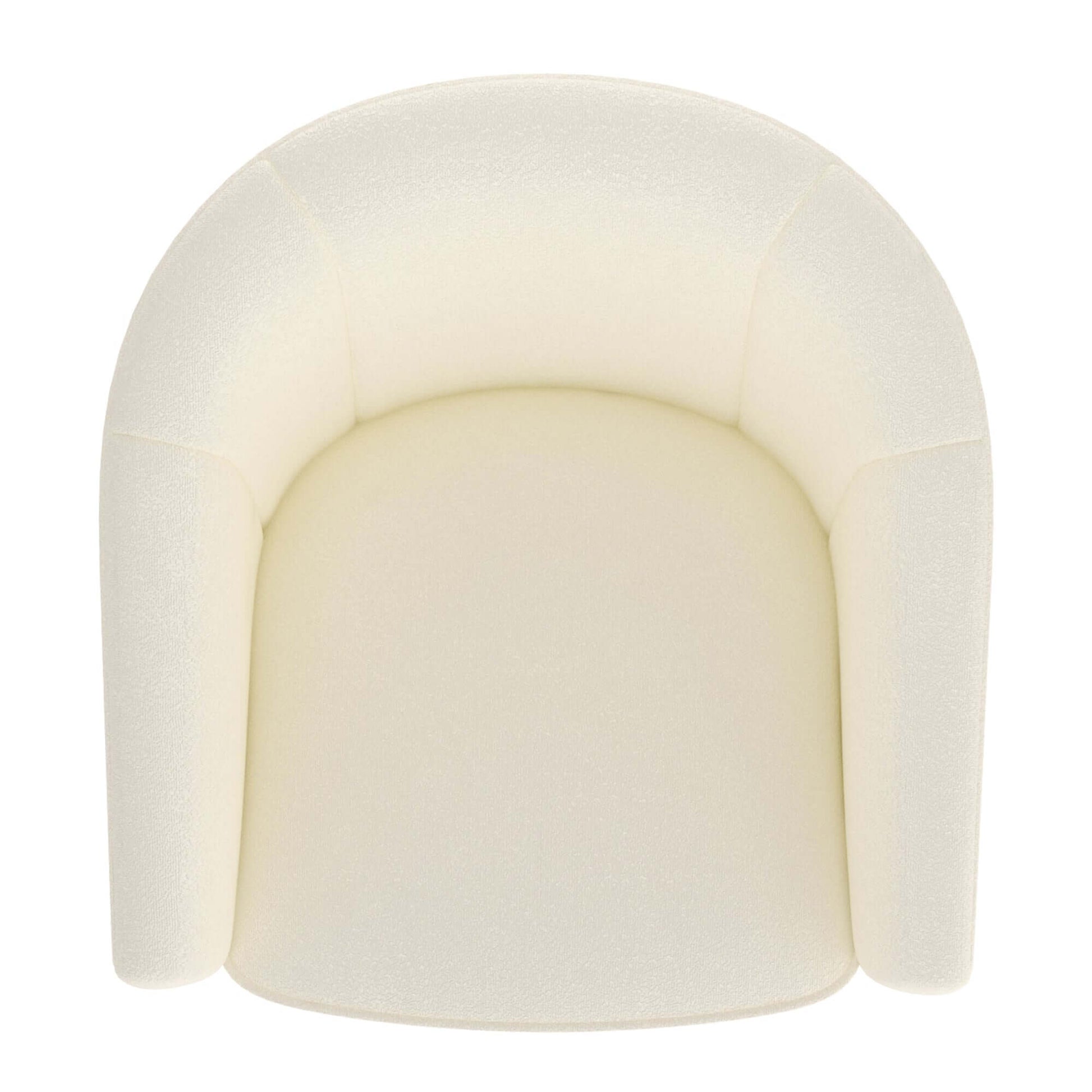 Tilsy Accent Chair in Ivory Boucle- front view with white background