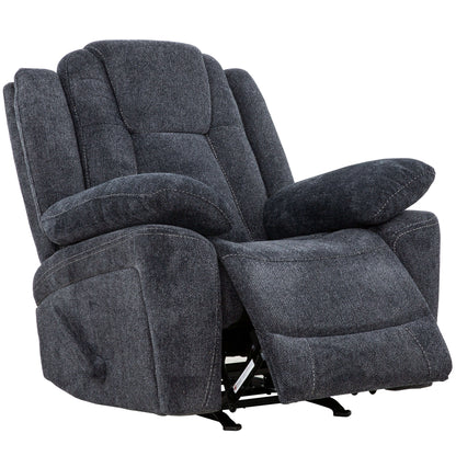 Anakin 38 in. Upholstered Rocker Recliner with Lever- open front and side view