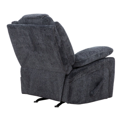 Anakin 38 in. Upholstered Rocker Recliner with Lever- back and side view