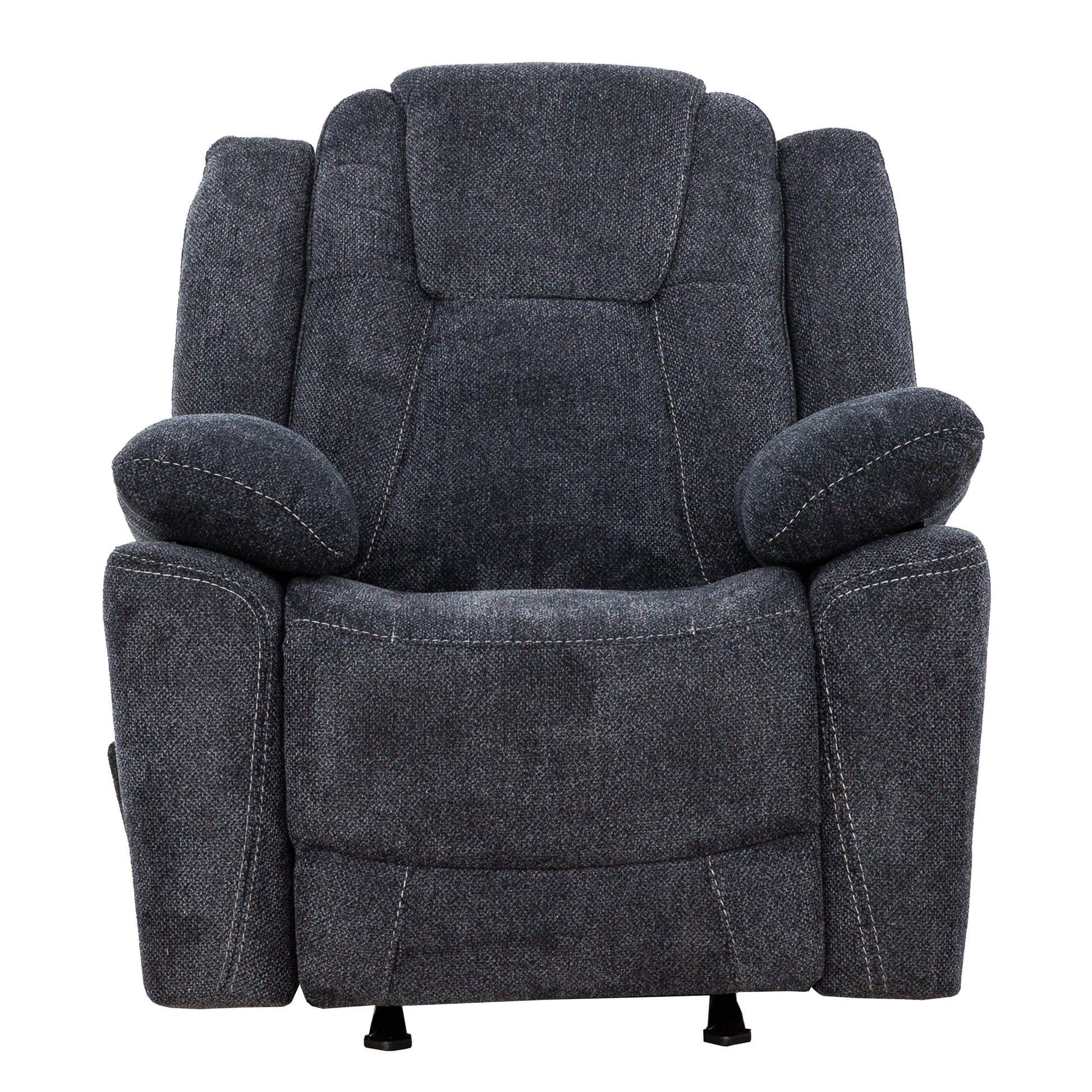 Anakin 38 in. Upholstered Rocker Recliner with Lever- front view with white background