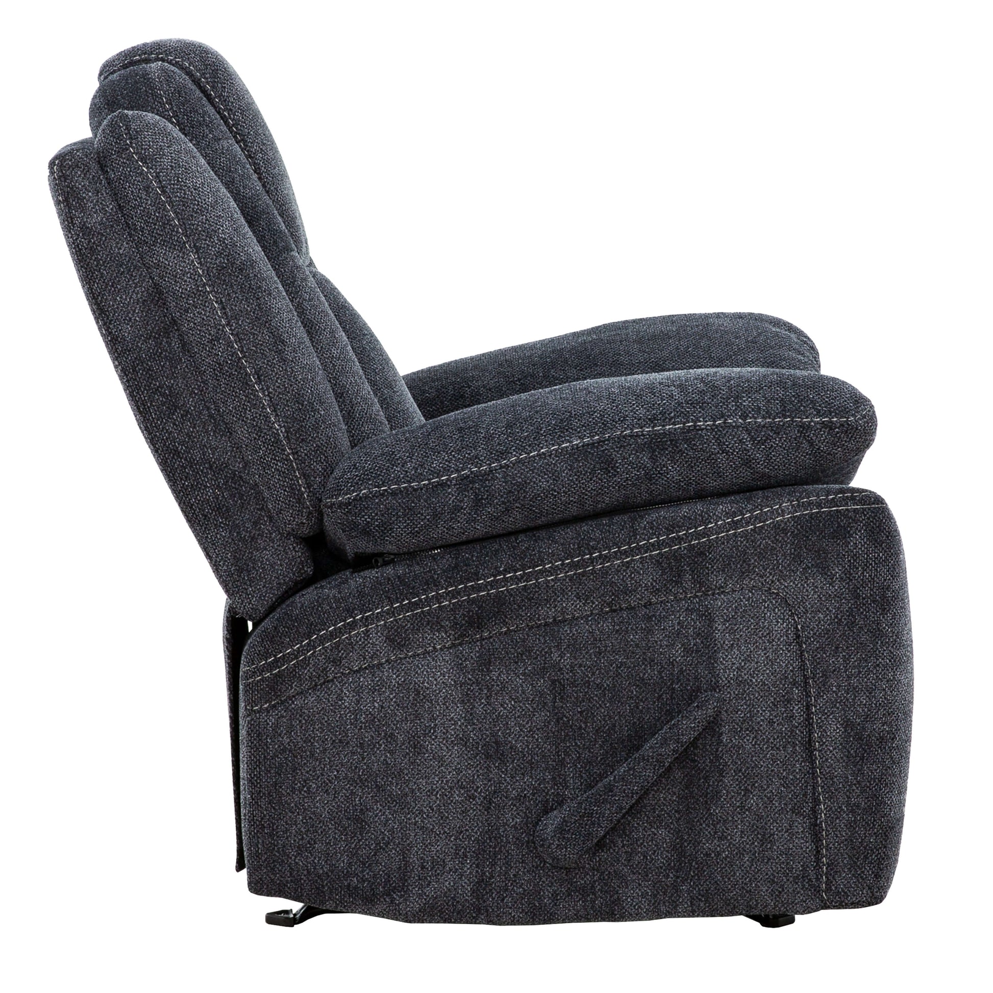 Anakin 38 in. Upholstered Rocker Recliner with Lever- side view