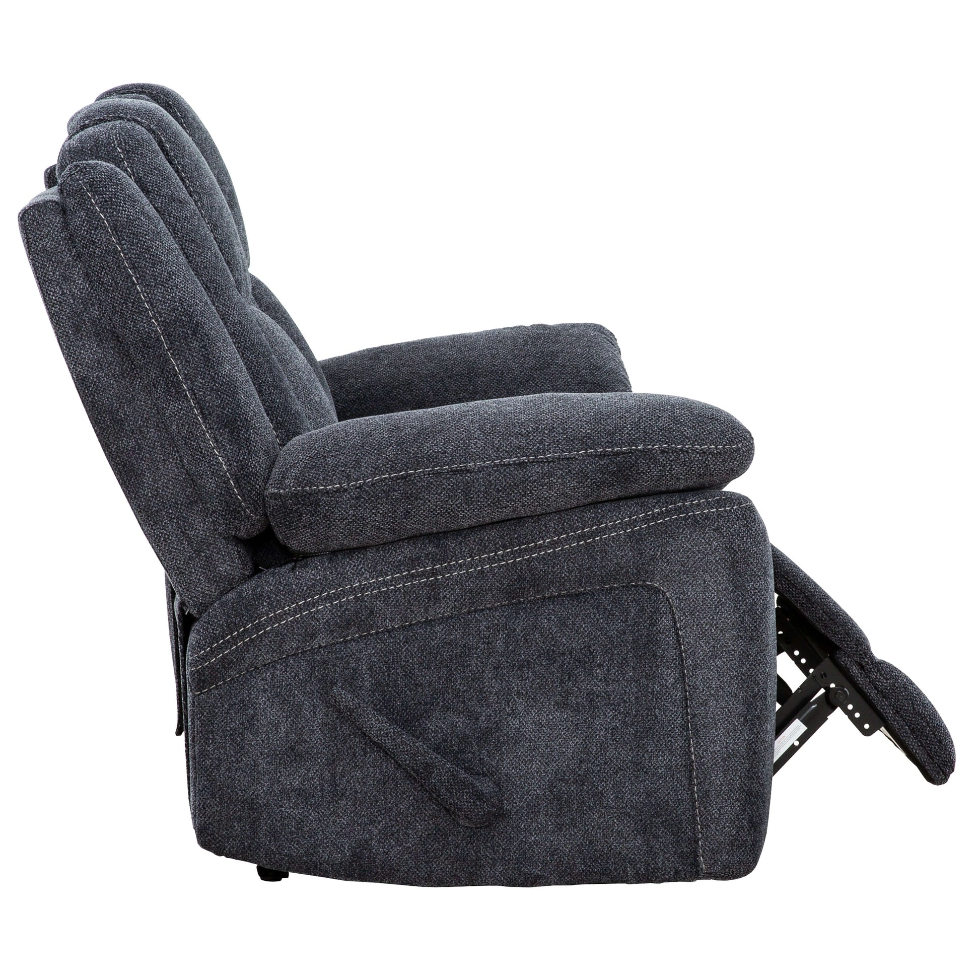 SMS Anakin 59 in. Dark Grey Fabric Reclining Loveseat- open side view