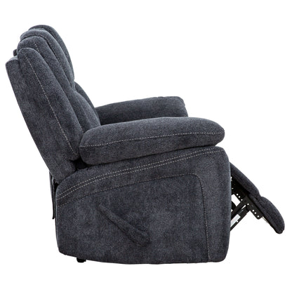 SMS Anakin 59 in. Dark Grey Fabric Reclining Loveseat- open side view