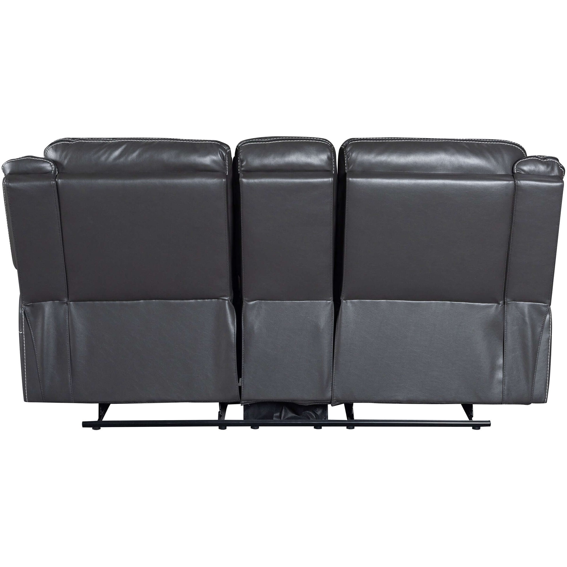 Declan 75 in. Reclining Loveseat with Cupholder Console- back view