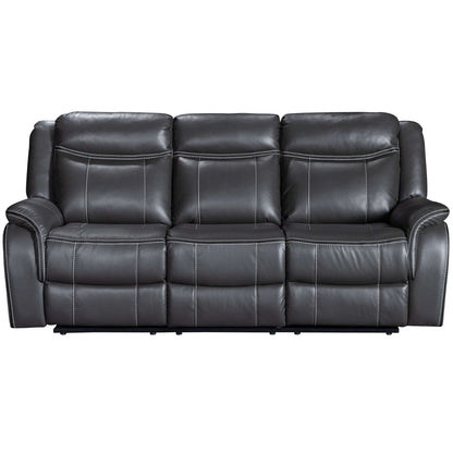 Declan 85 in. Dark Grey Motion Sofa with Cupholder- front view