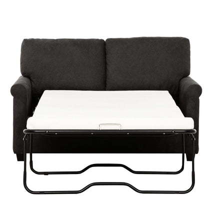 Kensington 54 in. Convertible Twin Sleeper Sofa with USB Ports- front view converted