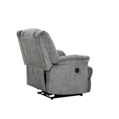 Connor 35 in. Upholstered Power Recliner Chair with Padded Arms- back and side view