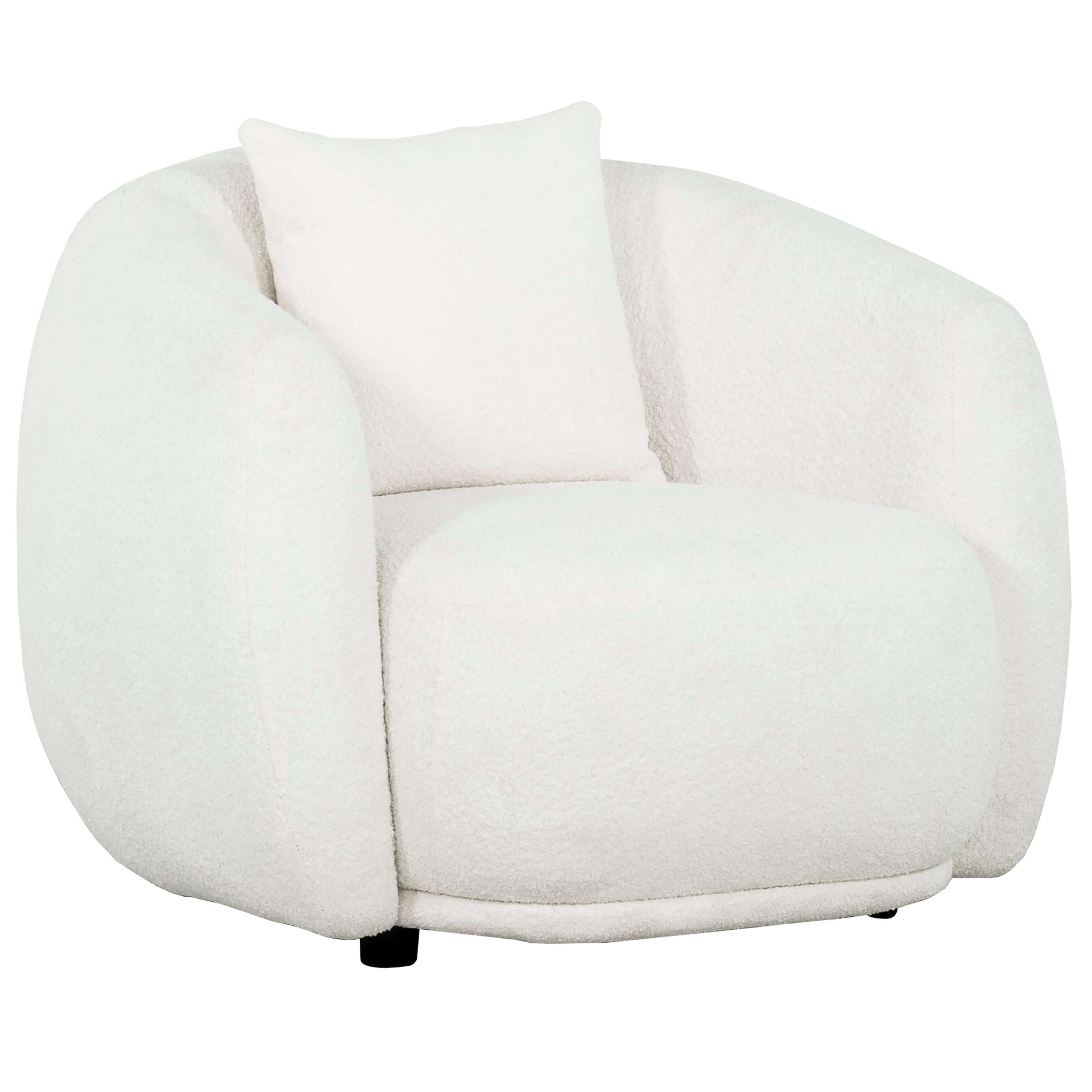 Roxburgh Curved Boucle Chair- frond and side view