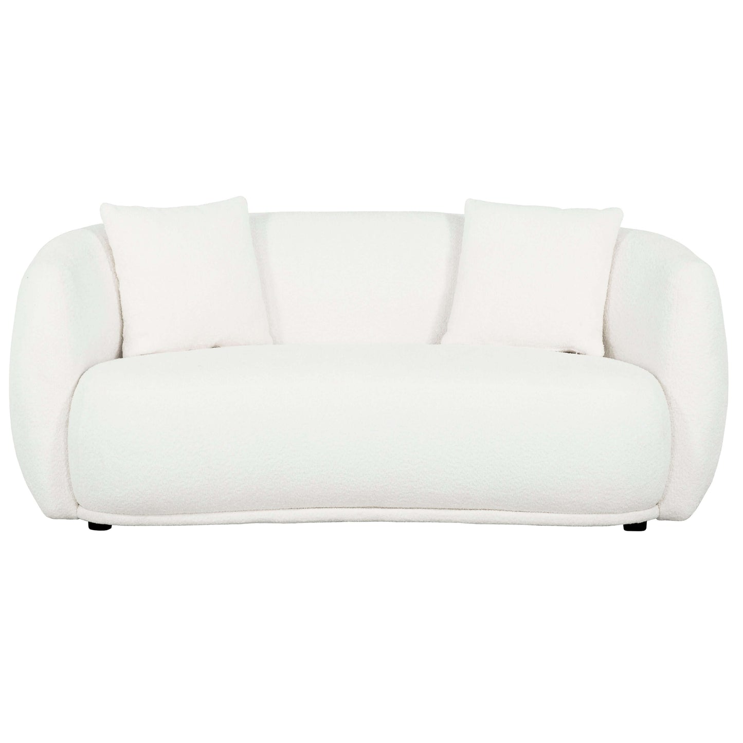 Roxburgh Curved Boucle Loveseat- front view with white background