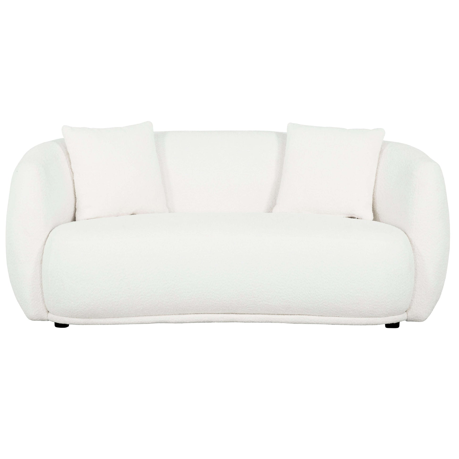 Roxburgh Curved Boucle Loveseat- front view with white background