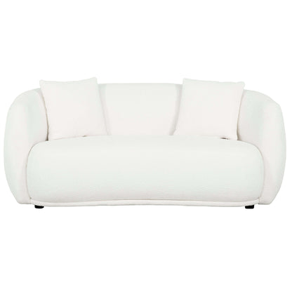 Roxburgh Curved Boucle Loveseat- front view with white background