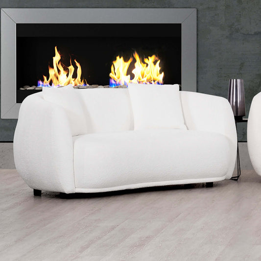 Roxburgh Curved Boucle Loveseat- front view