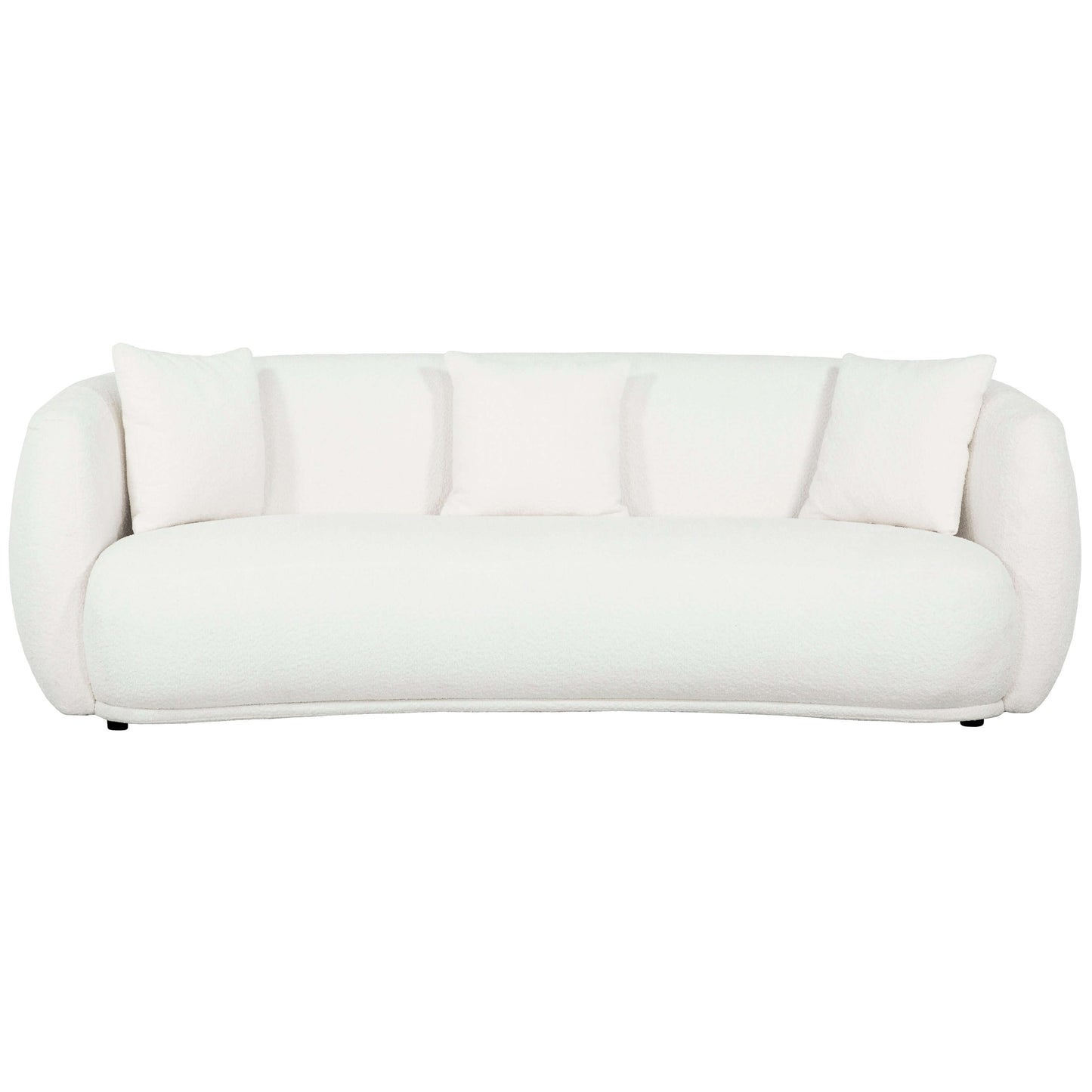 Roxburgh 90 in. Upholstered Curved Sofa- front view with white background