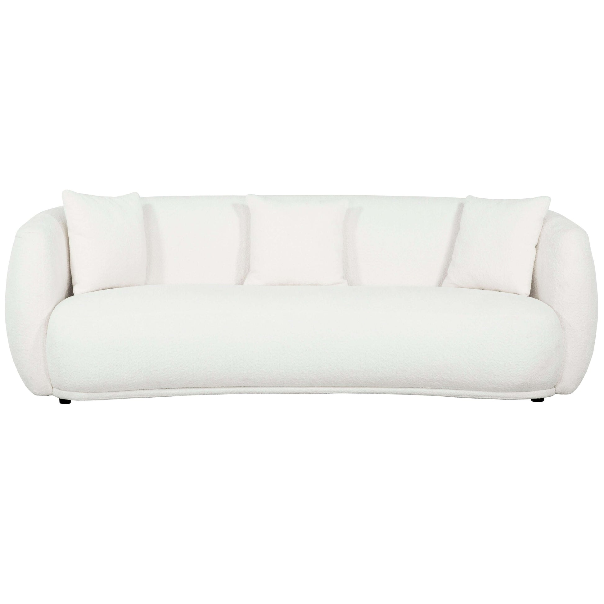 Roxburgh 90 in. Upholstered Curved Sofa- front view with white background