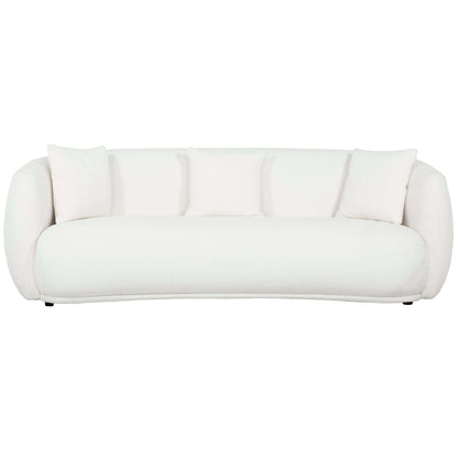 Roxburgh 90 in. Upholstered Curved Sofa- front view with white background