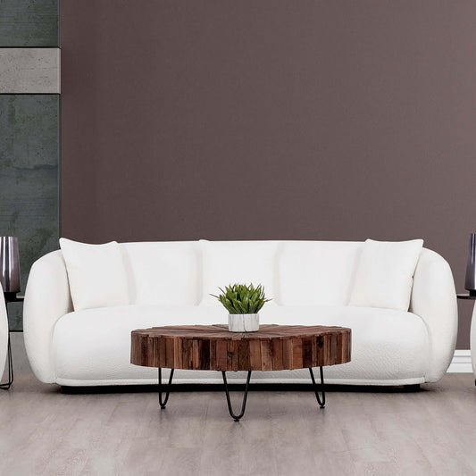 Roxburgh 90 in. Upholstered Curved Sofa- front view
