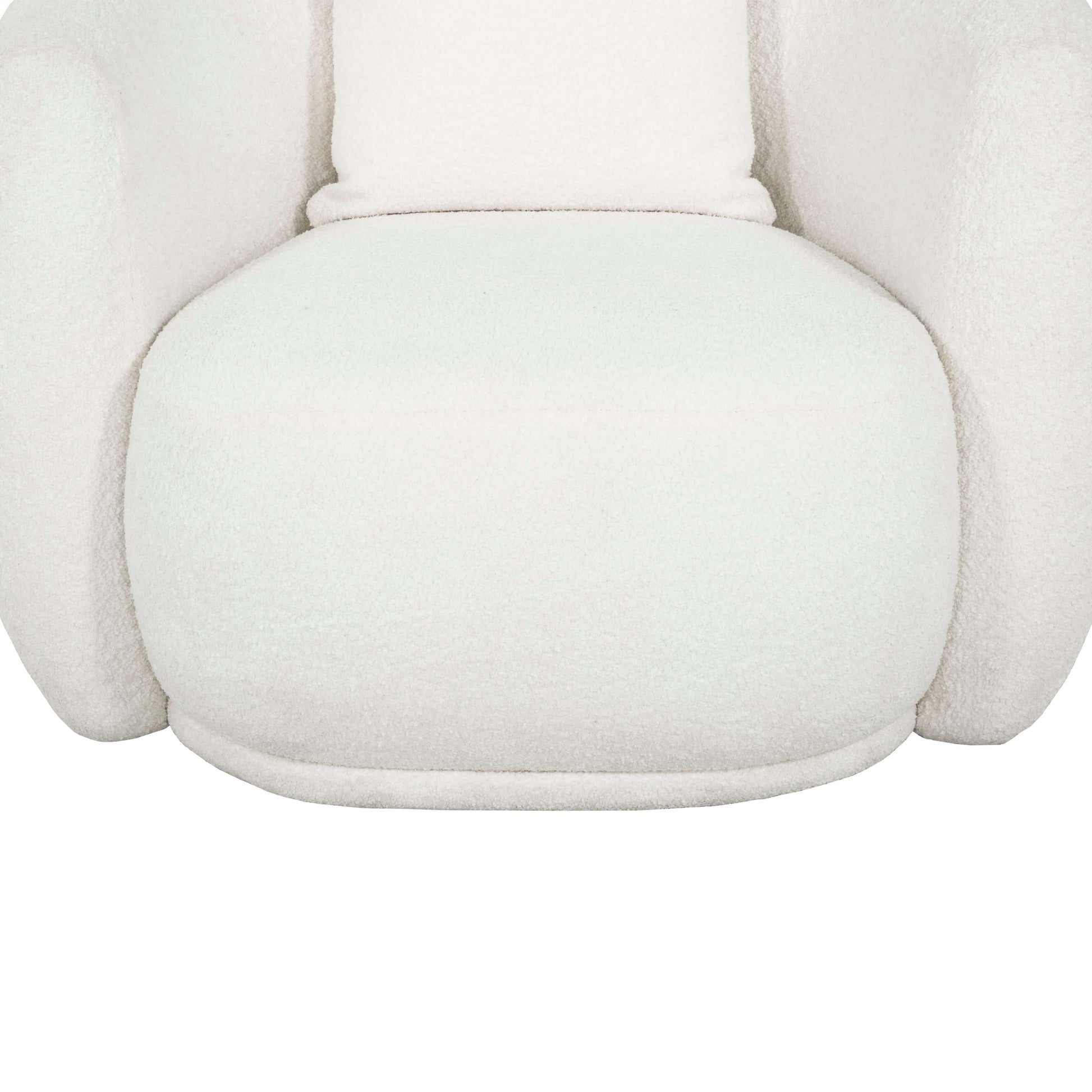 Roxburgh Curved Boucle Chair- zoomed in front view