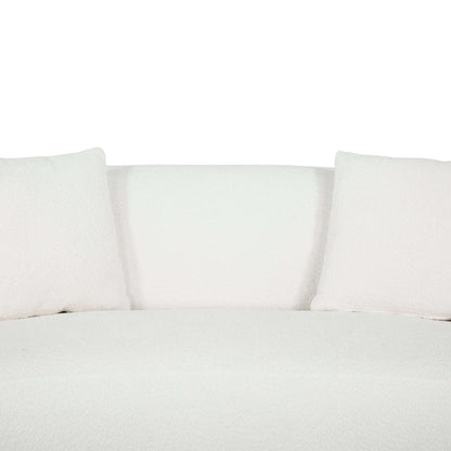 Roxburgh Curved Boucle Loveseat- zoomed in front view