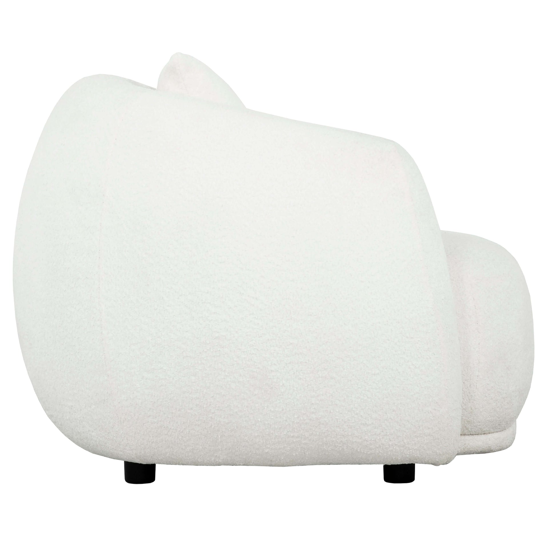 Roxburgh Curved Boucle Chair- side view