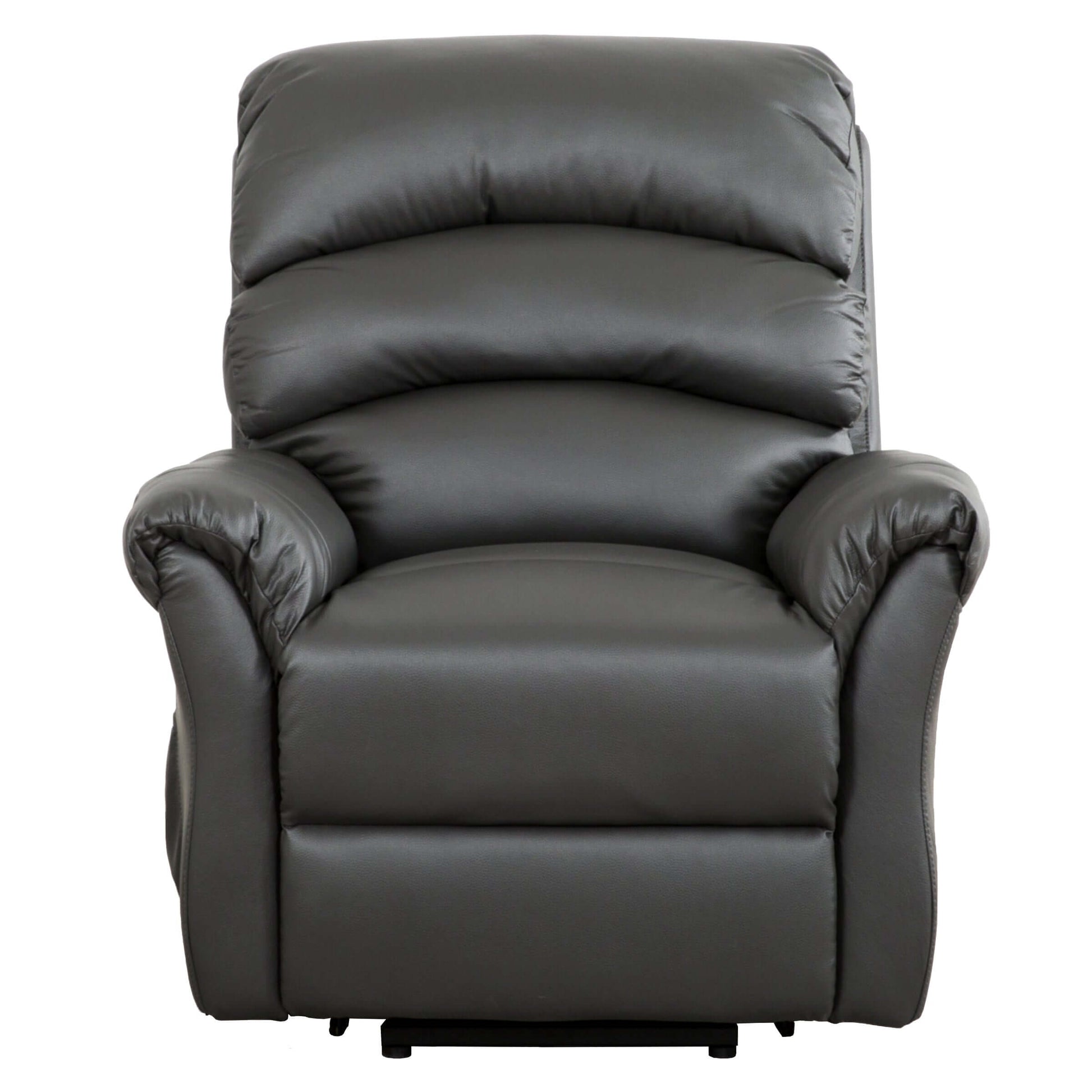 Fitzgerald 37 in. Charcoal Faux Leather Power Lift Recliner- front view