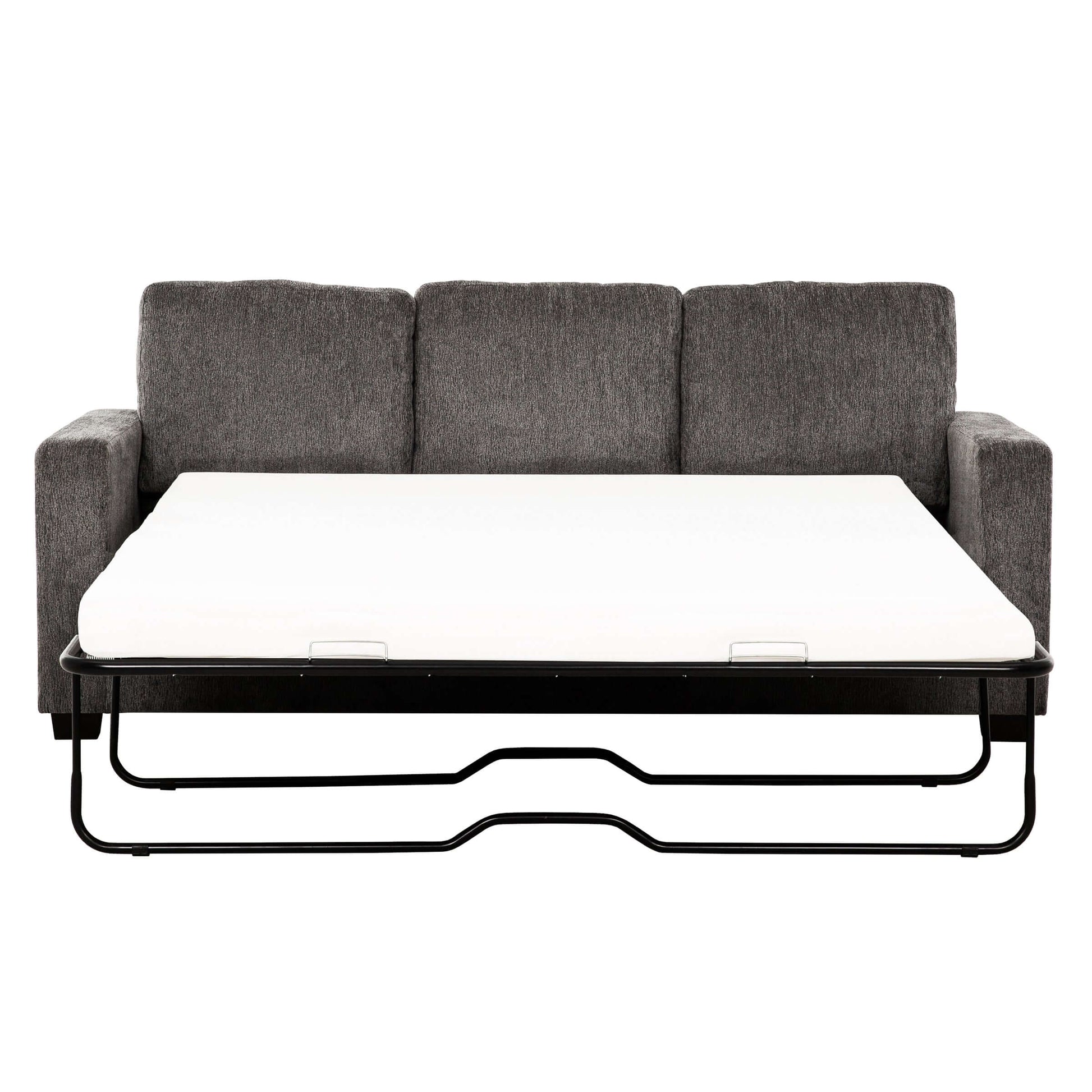 Valencia 77 in. Convertible Queen Sleeper Sofa with USB Ports- front view extended
