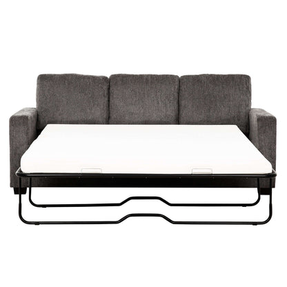 Valencia 77 in. Convertible Queen Sleeper Sofa with USB Ports- front view extended