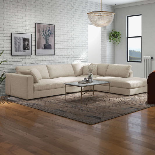 Joelle 128" 2-Piece Right-Facing Upholstered Sectional Sofa with Chaise- front view