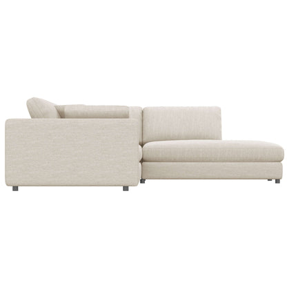 Joelle 128" 2-Piece Right-Facing Upholstered Sectional Sofa with Chaise- front and side view