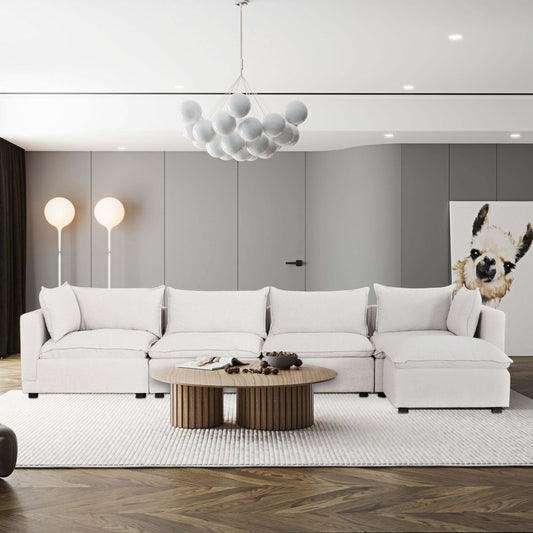 Haven 5-Piece Modular Corner Sectional with Ottoman- front view