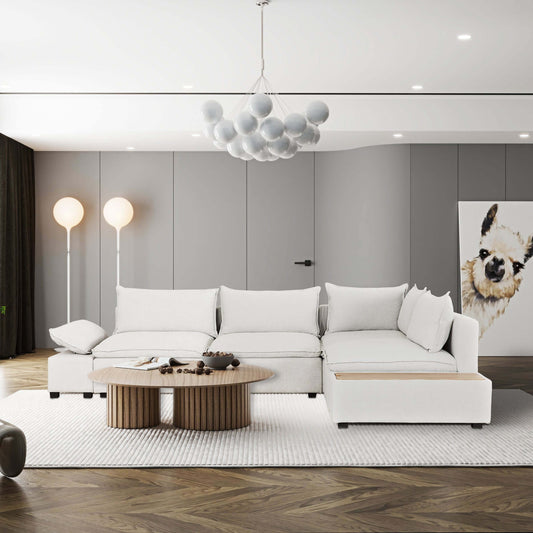 Haven 6-Piece Modular Corner Sectional with Storage Console- front view