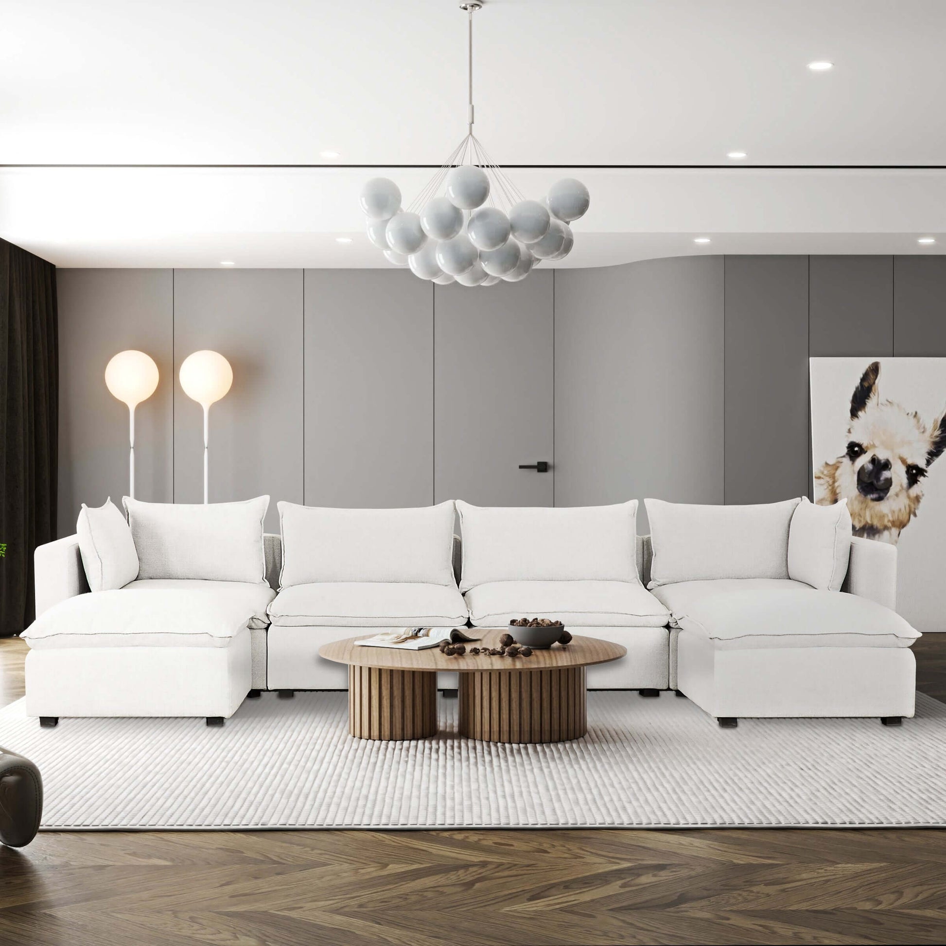 Haven 6-Piece U Shaped Modular Sectional- front view