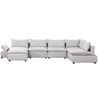 Haven 8-Piece Modular Sectional with Storage Console- front view with white background