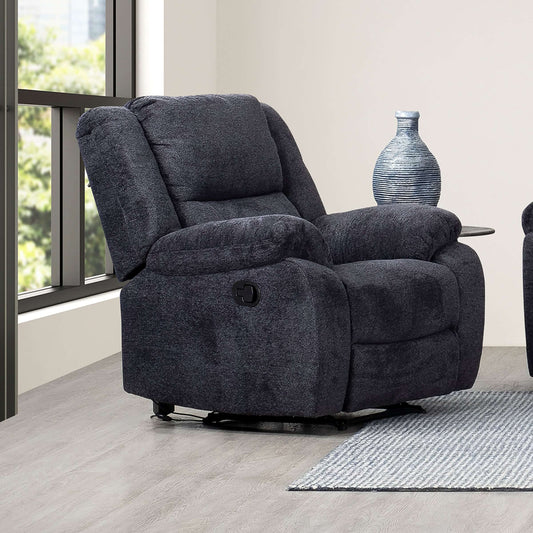 Arthur 40 in. Upholstered Manual Rocker Recliner- front and side view