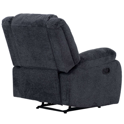 Arthur 40 in. Upholstered Manual Rocker Recliner- back and side view