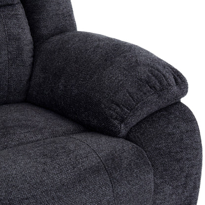 Arthur 76 in. Reclining Loveseat with Cupholder Console- arm rest view