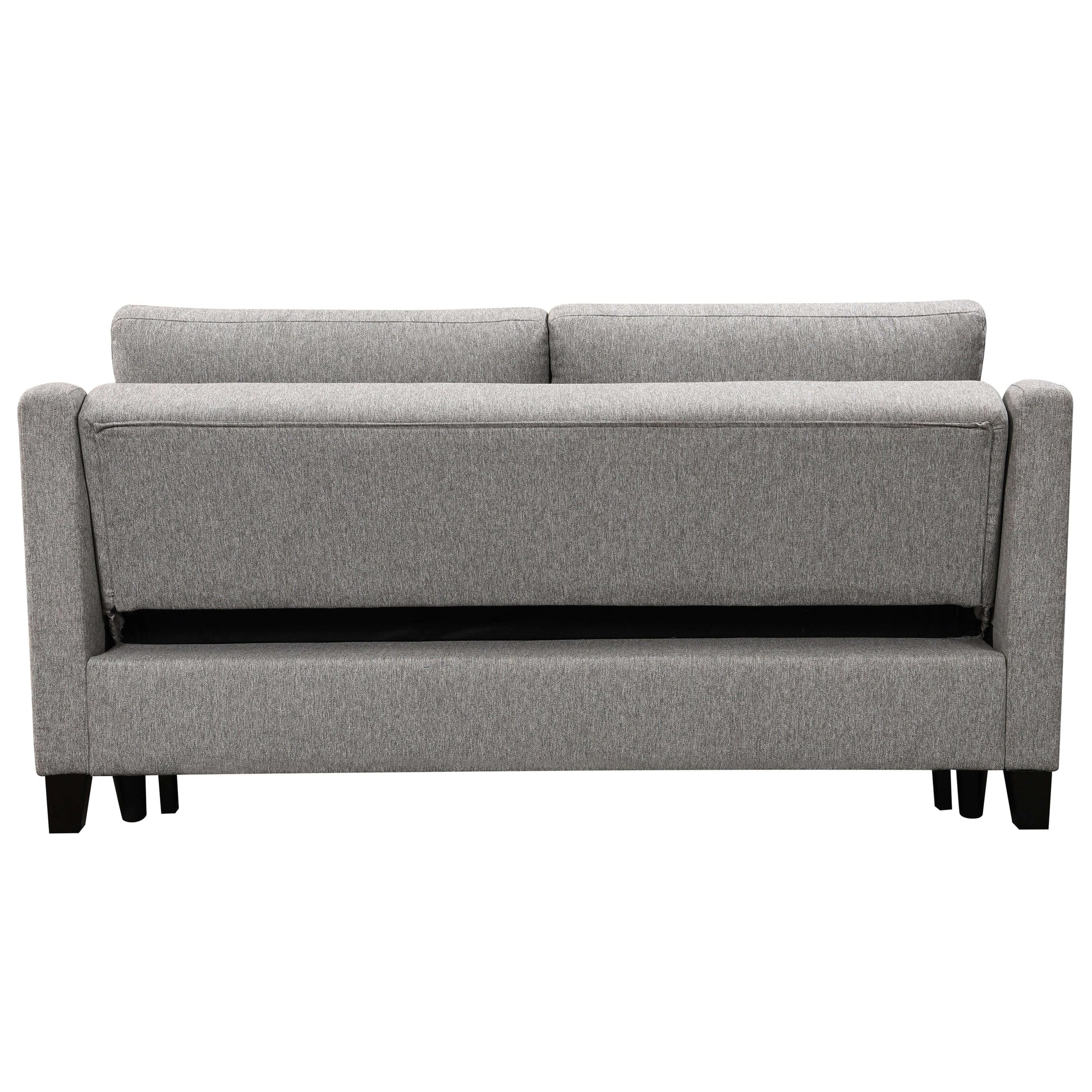Caruso 69 in. Upholstered Condo Sofa Bed in Light Gray- back view