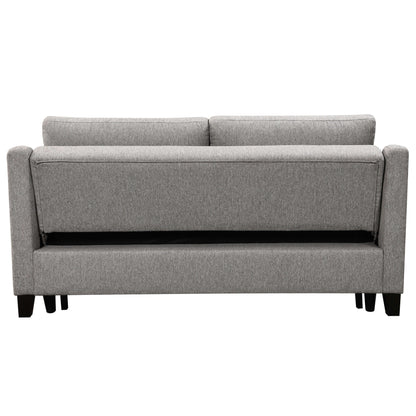Caruso 69 in. Upholstered Condo Sofa Bed in Light Gray- back view