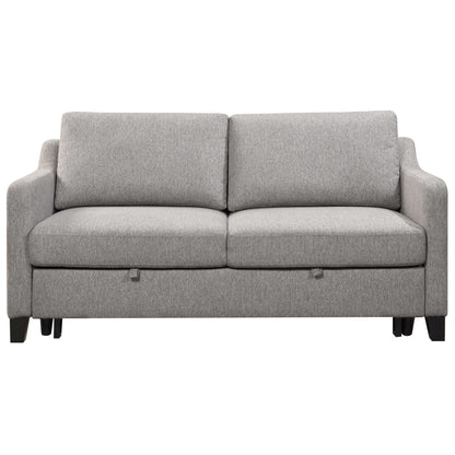 Caruso 69 in. Upholstered Condo Sofa Bed in Light Gray- front view with white background