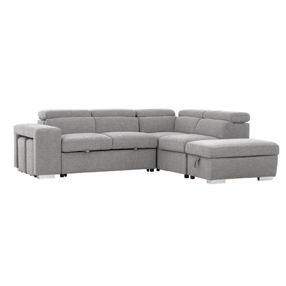 Pamina 105 in. Right Facing Sleeper Sectional- front and side view with white background