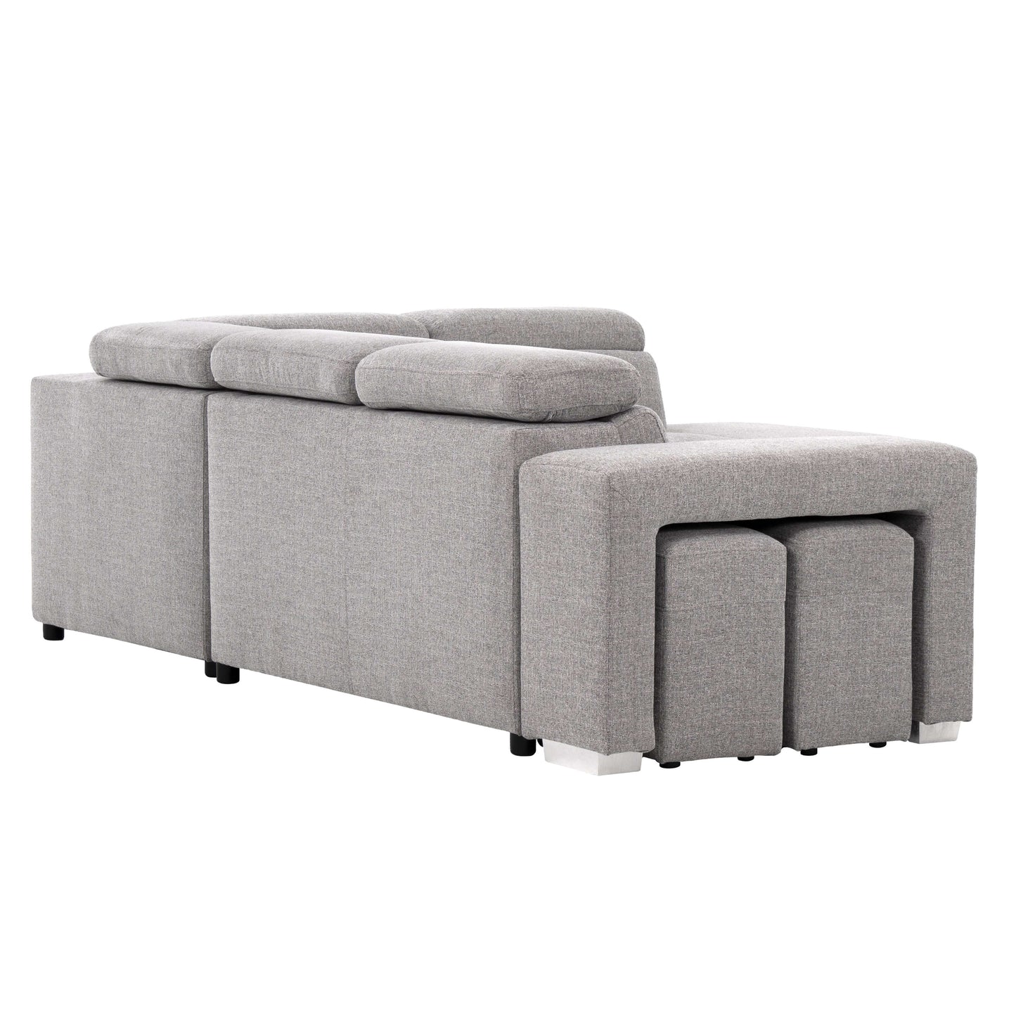 Pamina 105 in. Right Facing Sleeper Sectional- back and side view 